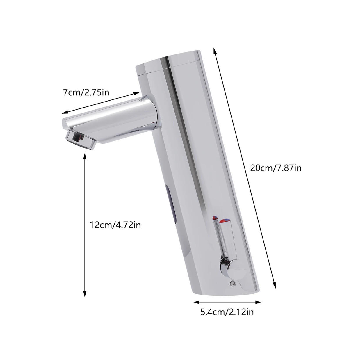 WASCHTISCHARMATUR Sensor berührungslos Badezimmerarmatur - Silberfarben, Metall (12.4/20/5.4cm) - Kaket