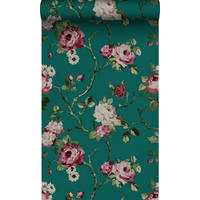 TAPETE Blumen 53 cm x 10.05 m - Grün, Papier (53/1000cm) - Origin Wallcoverings