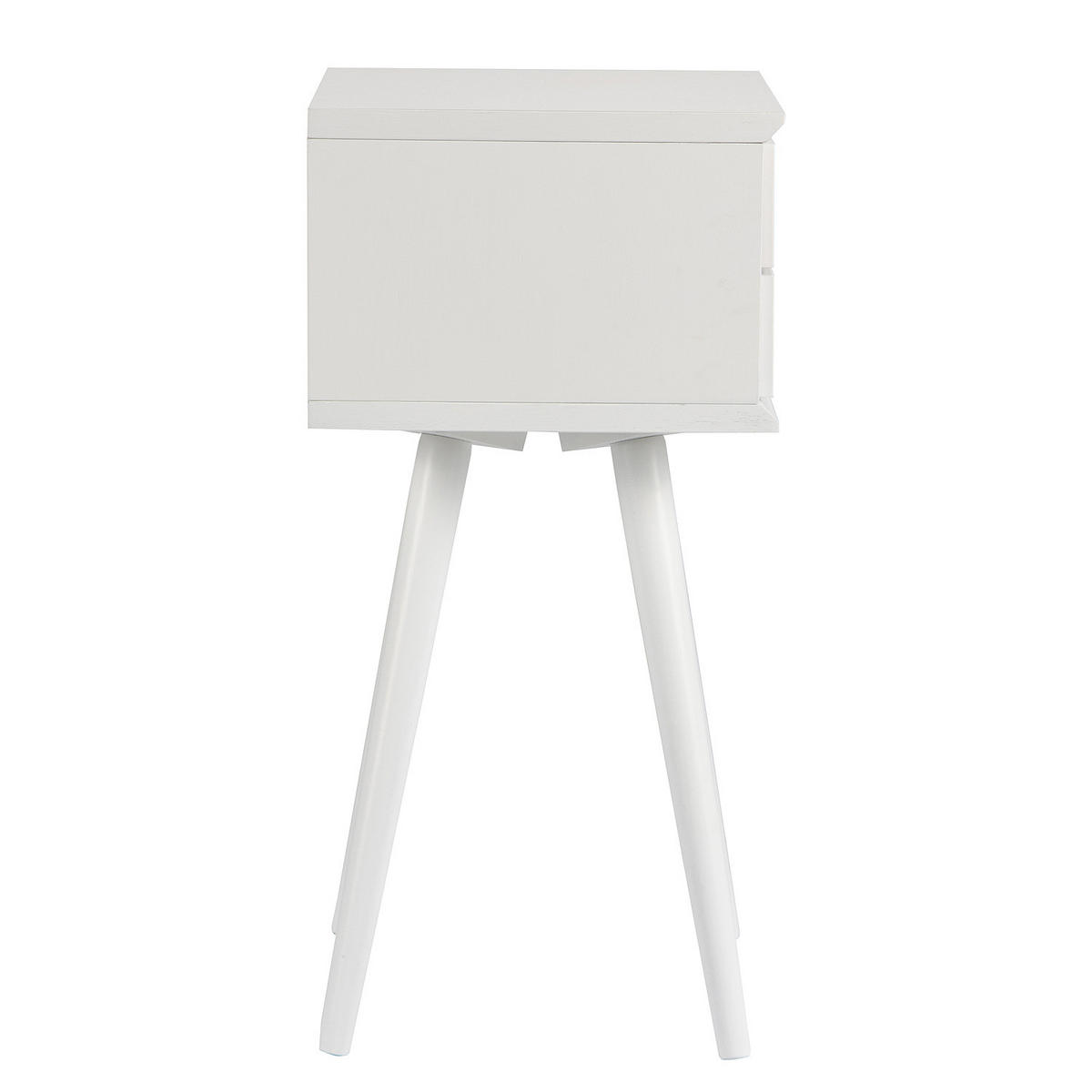 NACHTTISCH mit 2 Schubladen - Braun/Weiß, Eichenholz/Holz (40/61/30cm) - home24