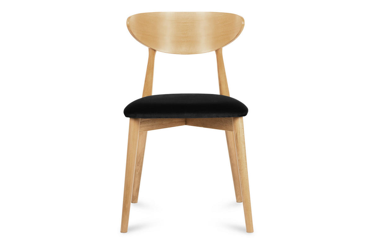 ESSZIMMERSTÜHLE RABI (2er-Set), schwarz / Eiche hell - Eichefarben/Schwarz, Holz/Buchenholz (47/79/45cm) - KONSIMO®