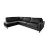 ECKSOFA VILNIUS Schwarz Lederfaserstoff - Schwarz, Leder/Metall (290/217cm) - KAWOLA