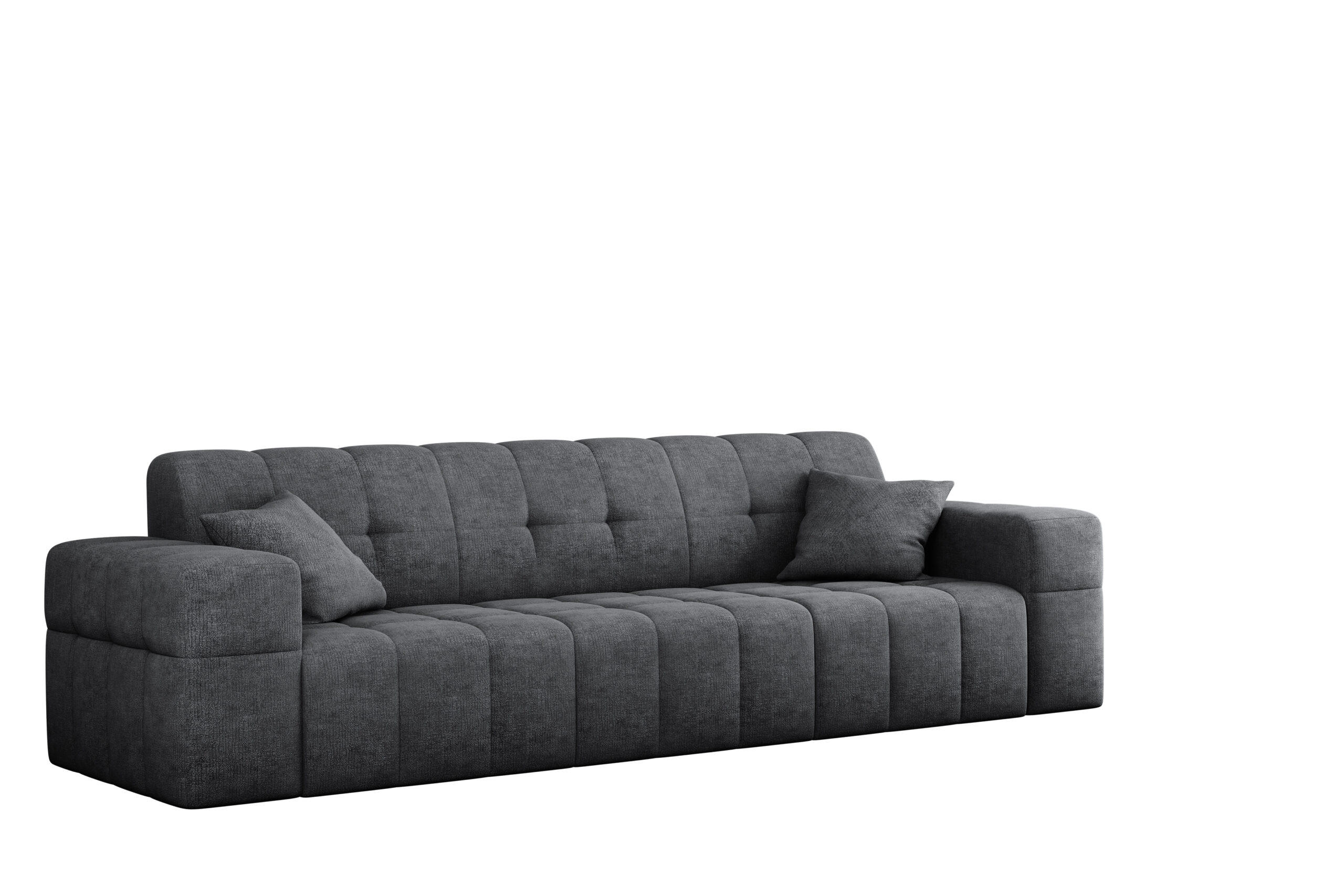 SOFA 3 Sitzer NIMES Stoff Perfect Harmony Dunkelgrau - Dunkelgrau, Holz (245/82/92cm) - Kaiser Möbel
