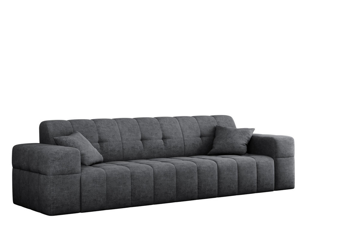 SOFA 3 Sitzer NIMES Stoff Perfect Harmony Dunkelgrau - Dunkelgrau, Holz (245/82/92cm) - Kaiser Möbel