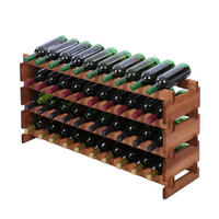 WEINREGAL VINOTECA FLEX PRO HxBxT 51x103x28cm 40 Flaschen auf 4 Ebenen Braun geölt - Braun, Holz (103/51/28cm) - PROREGAL