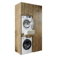 WASCHMASCHINENSCHRANK DUO-I 127cm Breit, 240cm Hoch - Eichefarben, Holzwerkstoff (127/240/67cm)