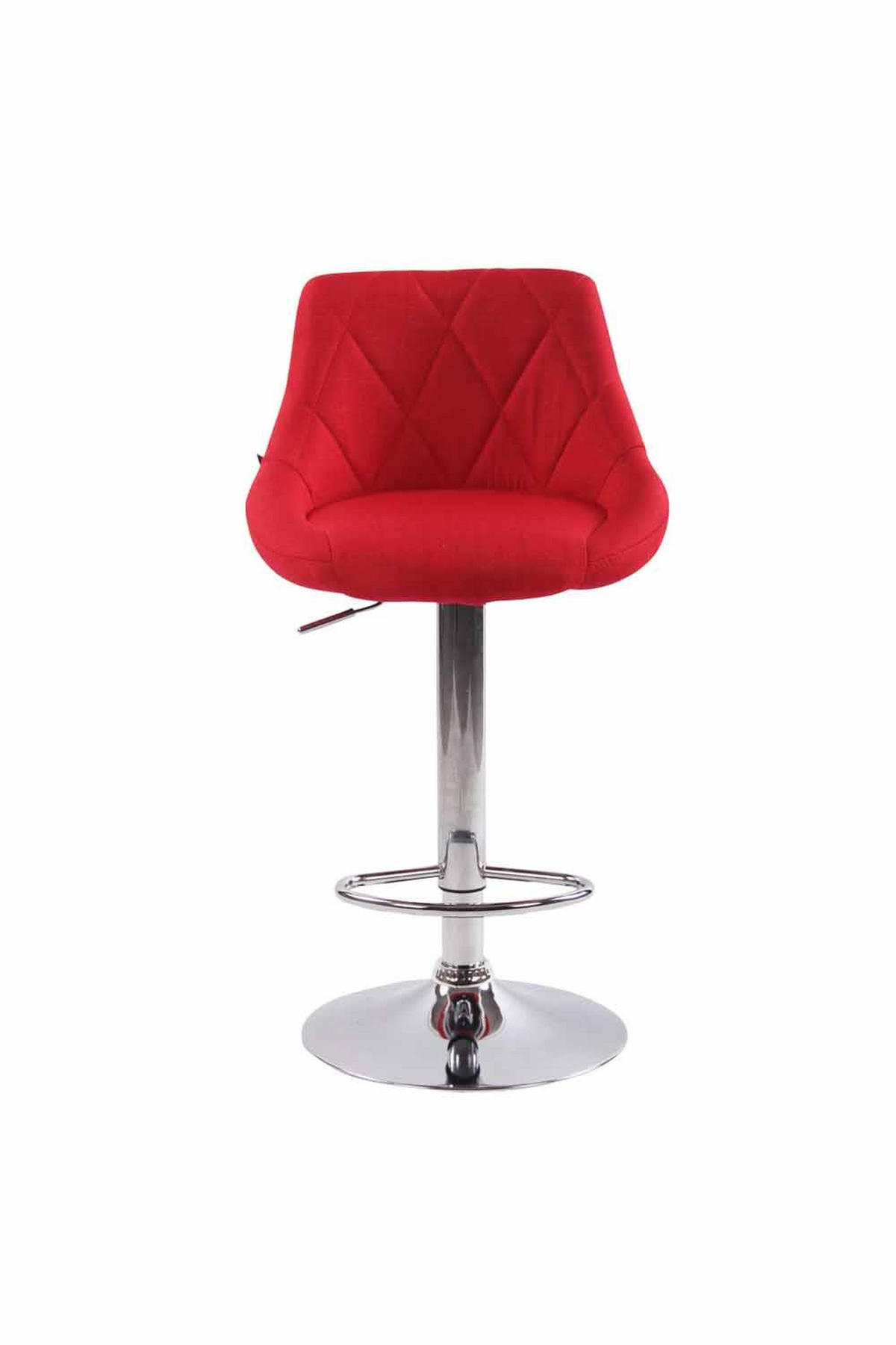 BARHOCKER 2er Set Stoff rot - Chromfarben/Rot, Textil/Metall (46/83/49cm) - CLP