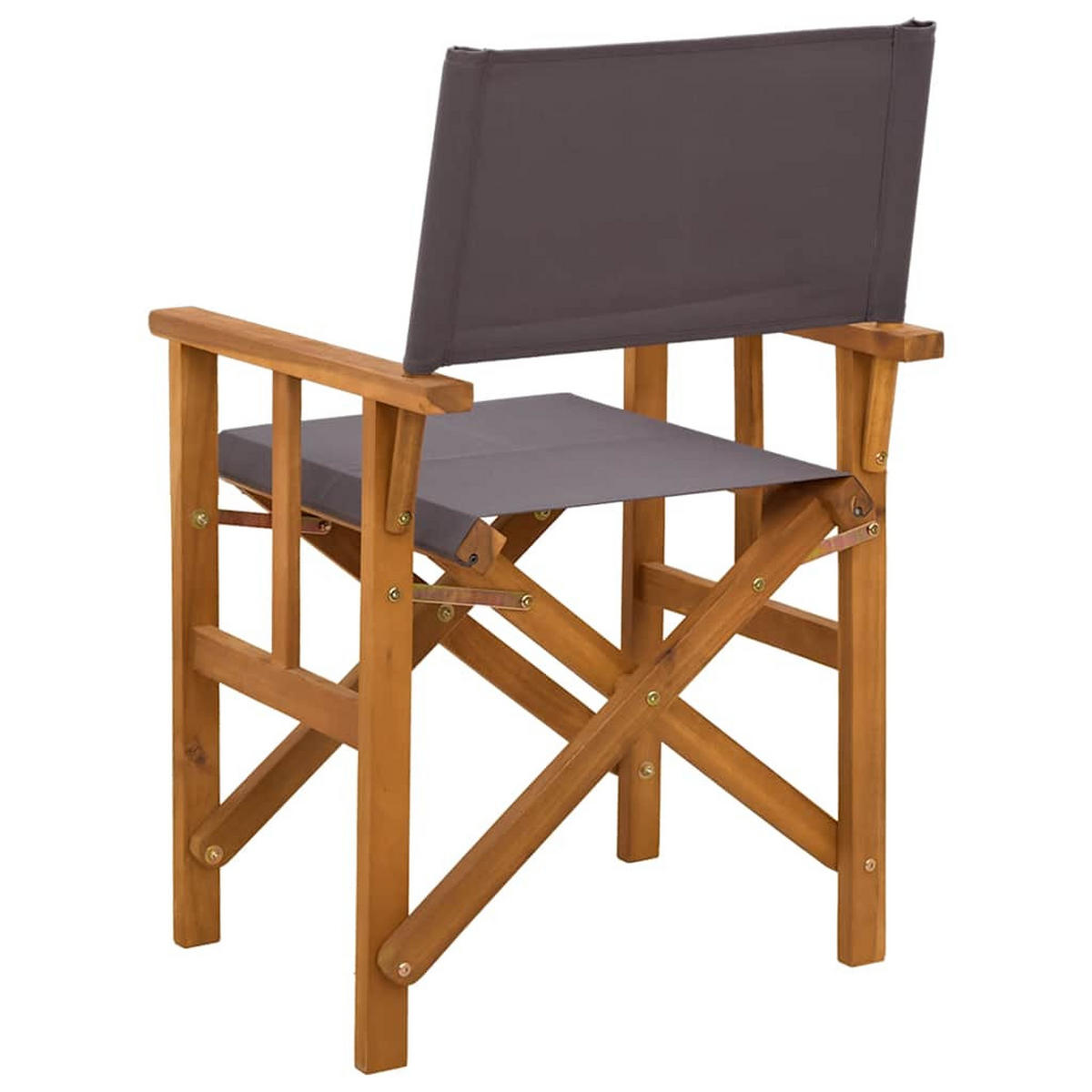 REGIESTÜHLE 2er Set Massivholz Akazie - Dunkelgrau, Holz (55/88/56cm) - vidaXL