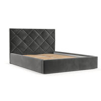 POLSTERBETT Torno 140/200 cm Grau im Kronos Stoff - Schwarz/Naturfarben, Holz/Holzwerkstoff (140/200cm) - AltaBeds