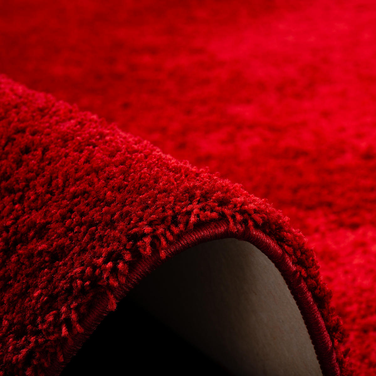 HOCHFLOR SHAGGY TEPPICH PALACE RUND - Weinrot, Textil (100/100cm) - Snapstyle