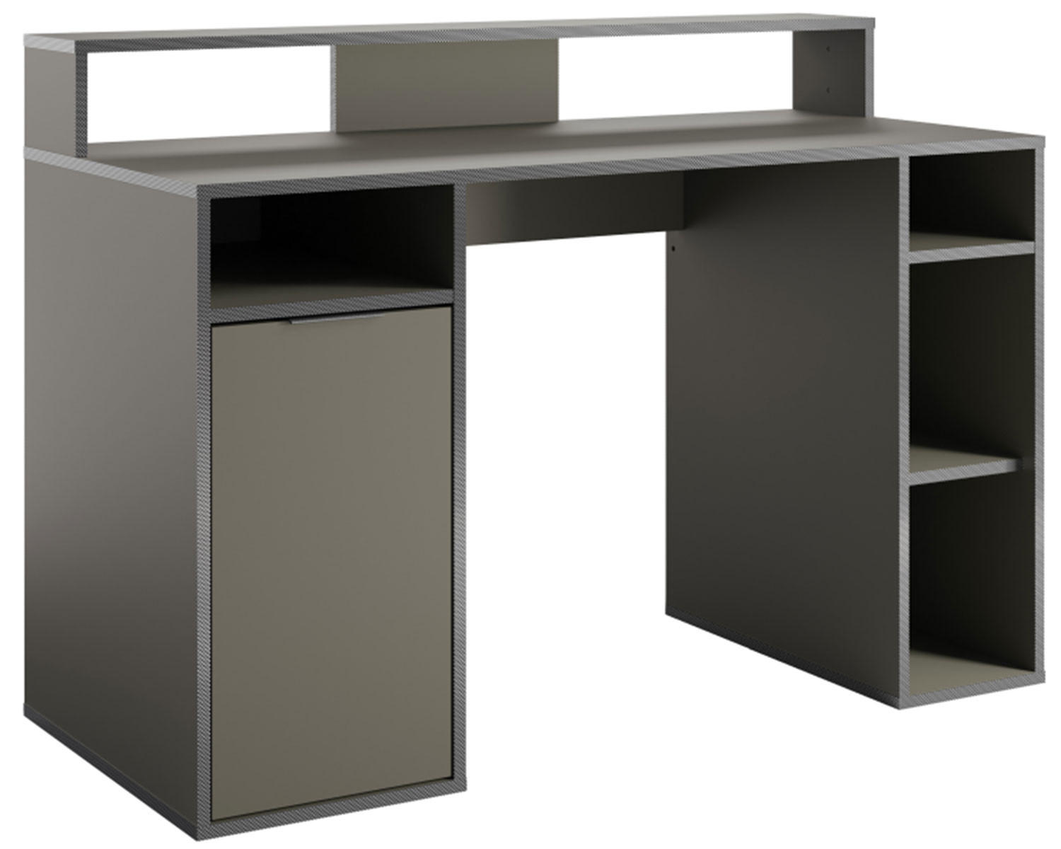 GAMING-SCHREIBTISCH Carbon graphitgrau 125 / 55 / 89cm - Graphitfarben, Holz/Holzwerkstoff (55/125/89cm) - Feldmann-Wohnen