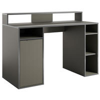 GAMING-SCHREIBTISCH Carbon graphitgrau 125 / 55 / 89cm - Graphitfarben, Holz/Holzwerkstoff (55/125/89cm) - Feldmann-Wohnen