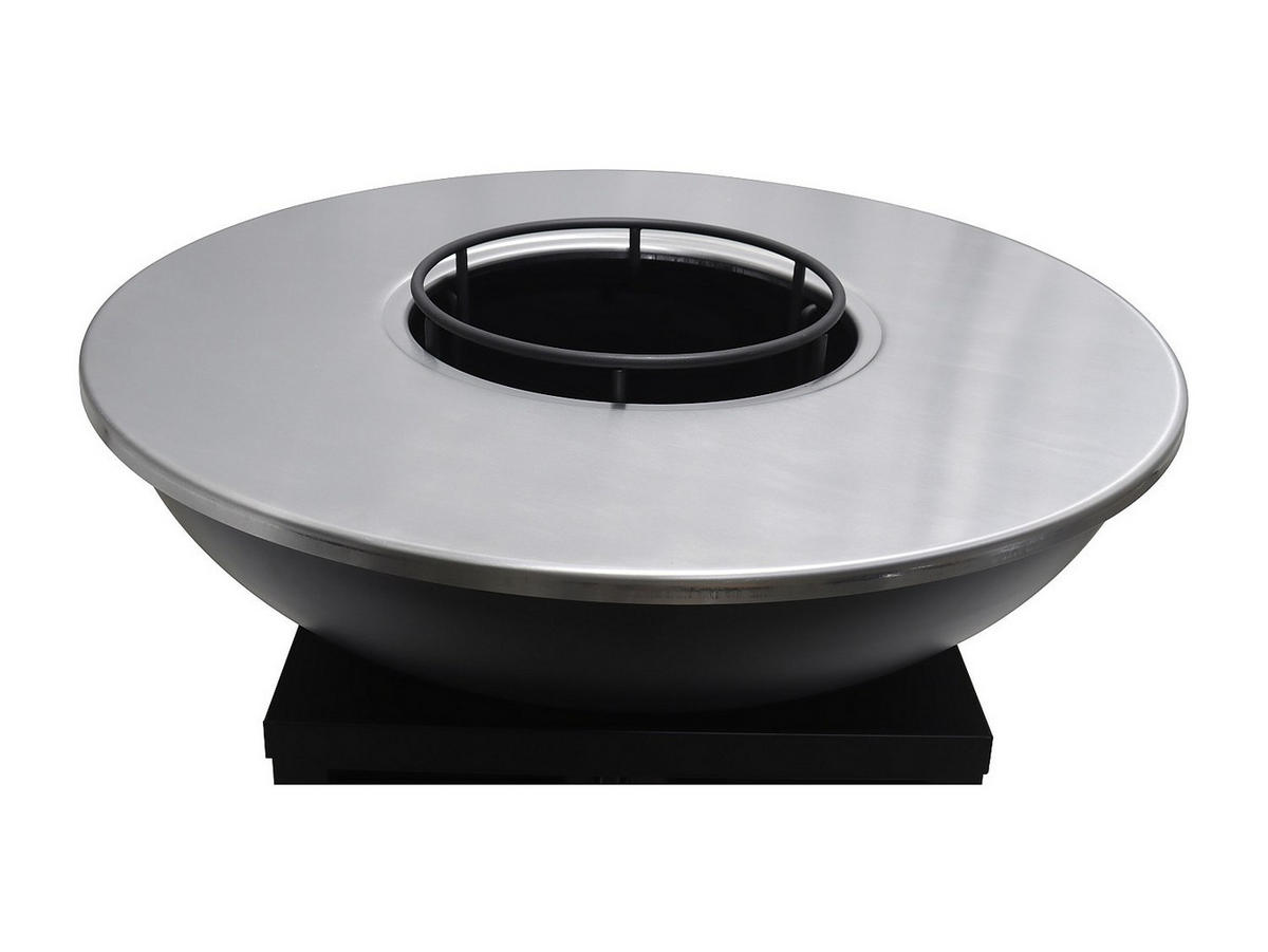 GRILL - 81 cm x 81 cm - metall - schwarz Corvera - Schwarz, Metall (81/96.1/81cm) - Vente-Unique