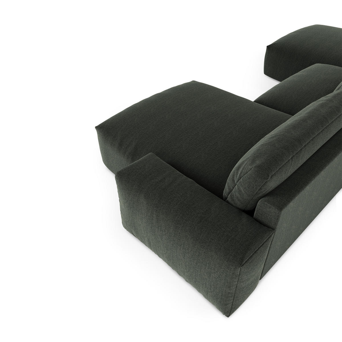 WOHNLANDSCHAFT Rastergewebe Khakigrün 420cm - Olivgrün/Grün, Textil (420/75/174cm) - Sia Home