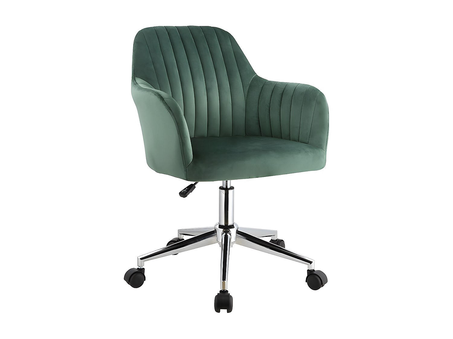 BÜROSTUHL ohne Armlehnen - 59 cmcm x 61.5 cmcm - Samt, Stoff - Smaragdgrün - ELEANA - Grün, Textil (59/89/61.5cm) - Vente-Unique