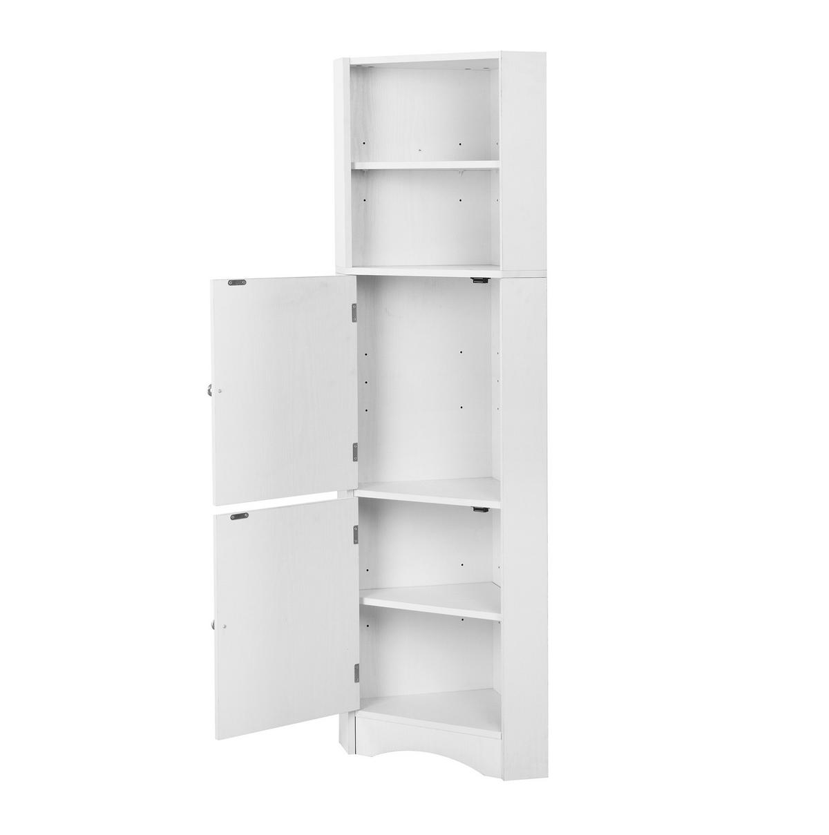 BADSCHRANK Eckschrank 36,5 x 36,5 x 155 cm Weiß - Weiß, Holzwerkstoff (36.5/155/36.5cm) - Beauniv