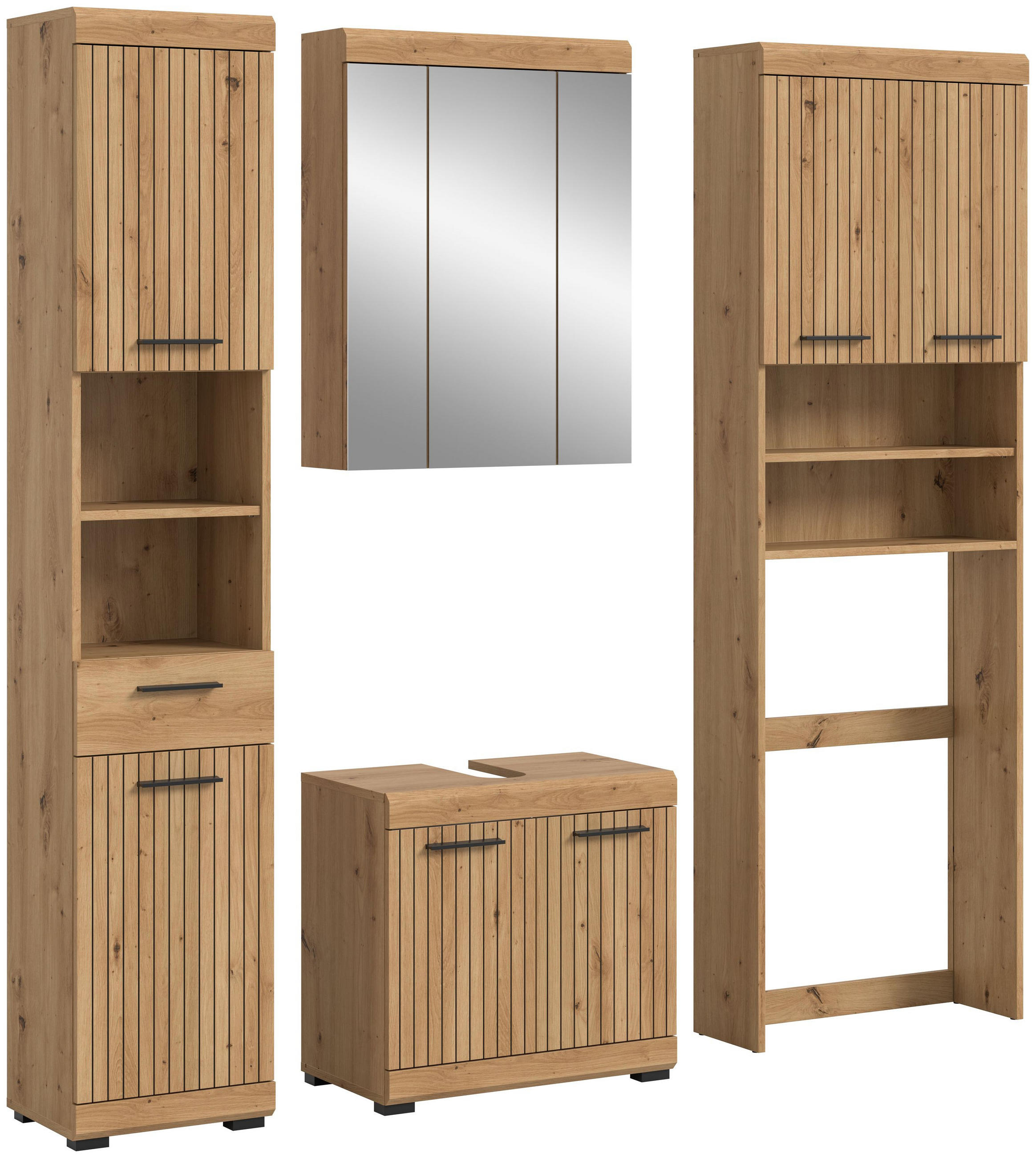 BADEZIMMER Vento 4-tlg. (B/H/T: ca. 190/191/34 cm) in Artisan Eiche /Artisan Eiche - Eiche Artisan, Holz (190/191/34cm)