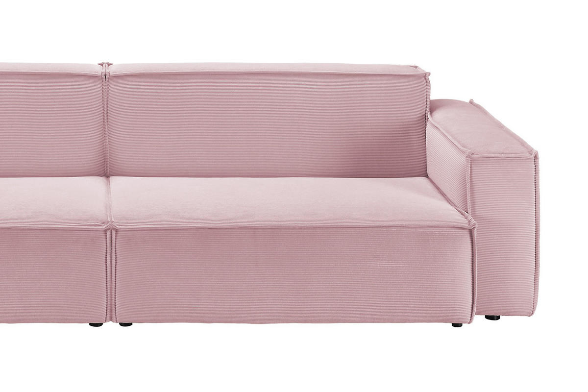 SOFA SAMU Pink Cord - Pink/Schwarz, Textil (236/72/106cm) - KAWOLA