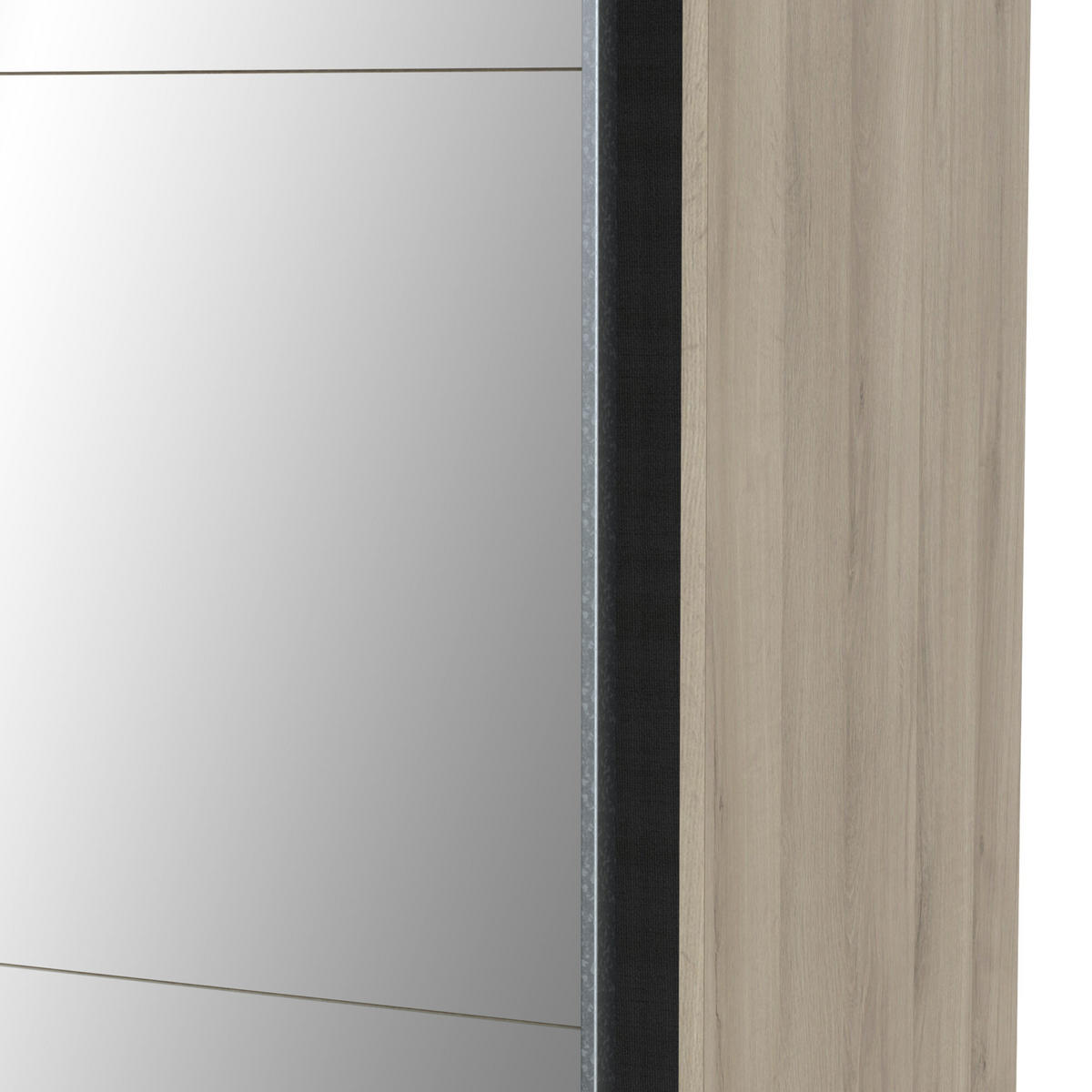 KLEIDERSCHRANK, 2 Schiebetüren mit Spiegel - GHOST - Eiche - 194,5 x 59,9 x 203 cm - Beige, Holz (59.9/203/148cm) - Demeyere