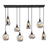 PENDELLEUCHTE Glornax 126/20/150 cm - Schwarz, Glas/Metall (126/20/150cm) - ZMH