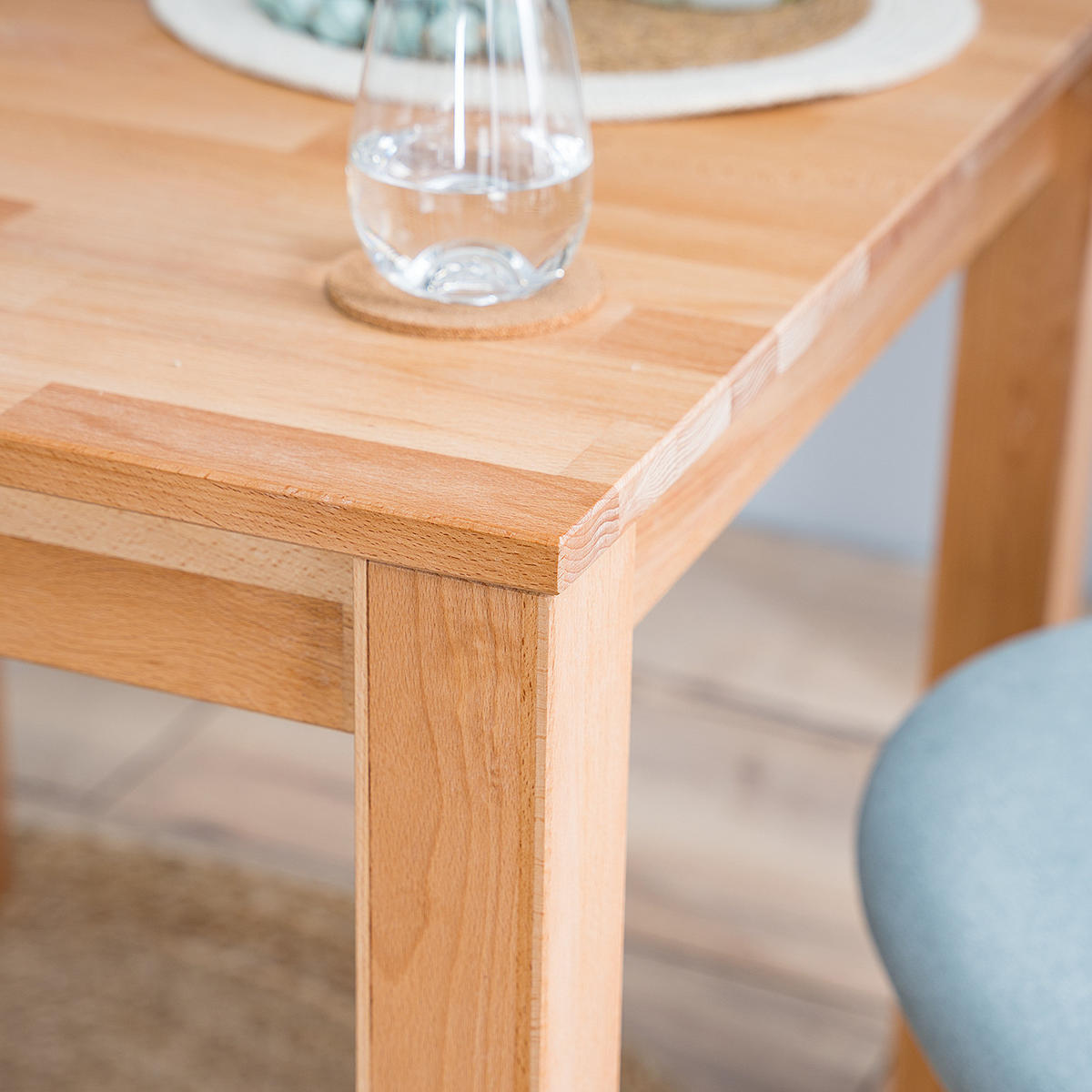 ESSTISCH rechteckig - Buche massiv - Buchefarben, Holz (80/80/75cm) - home24