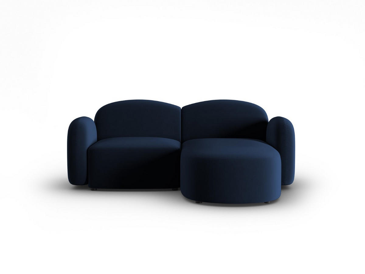 ECKSOFA rechts Blair aus Samt königsblau 3 Sitzplätze - Blau, Textil (155/194cm) - Micadoni