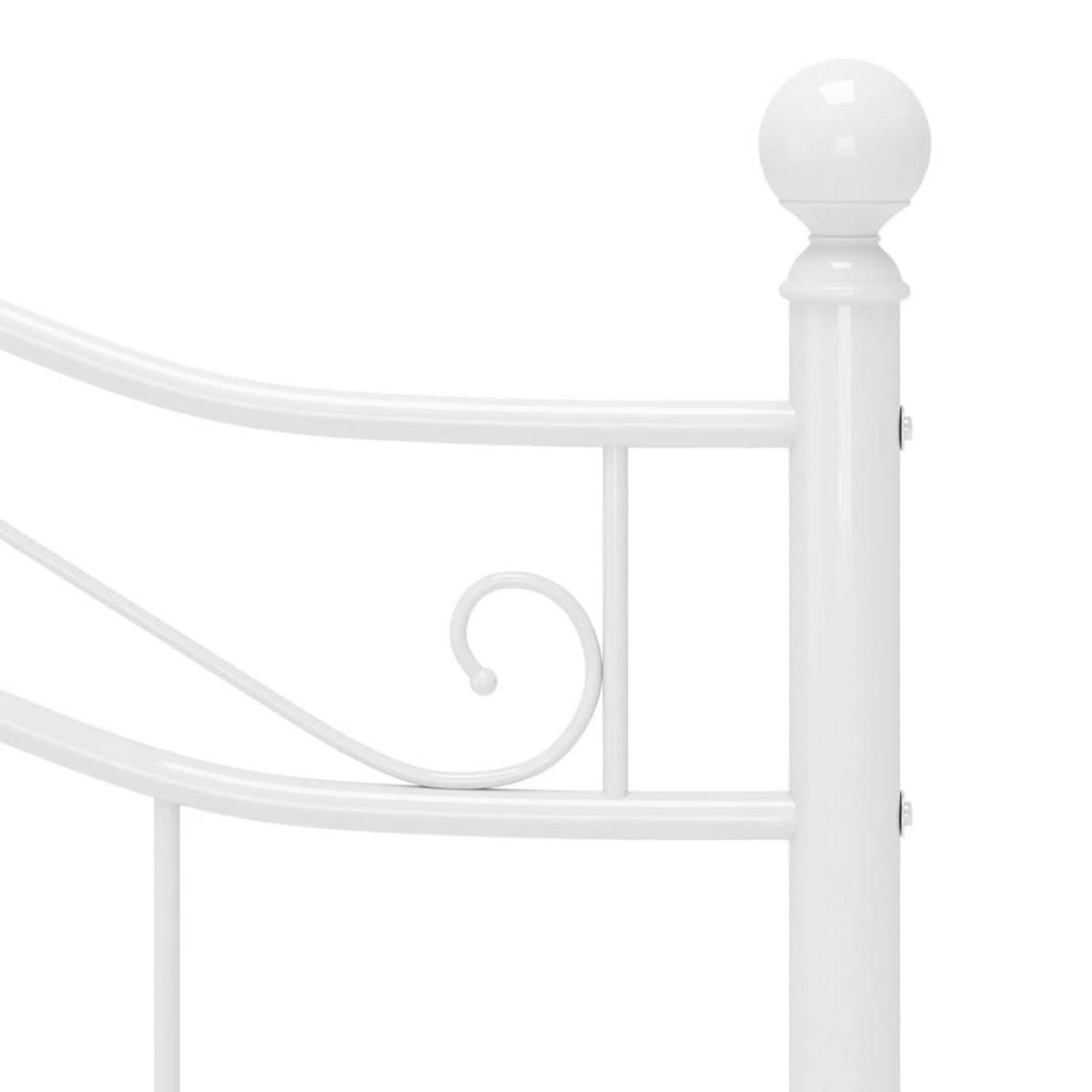 BETT Weiss Metall 120/200 Cm - Weiß, Metall - vidaXL