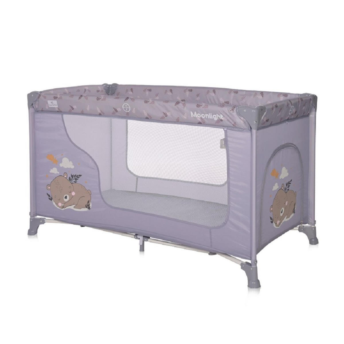 BABY REISEBETT Laufstall Moonlight violett seitliche Öffnung Tragetasche faltbar - Violett, Kunststoff (60/120cm) - Lorelli