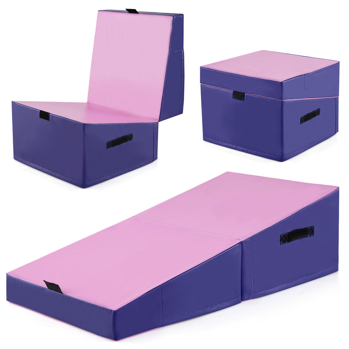 GYMNASTIKMATTE Lila Rose - Lila, Leder (60/120cm) - COSTWAY