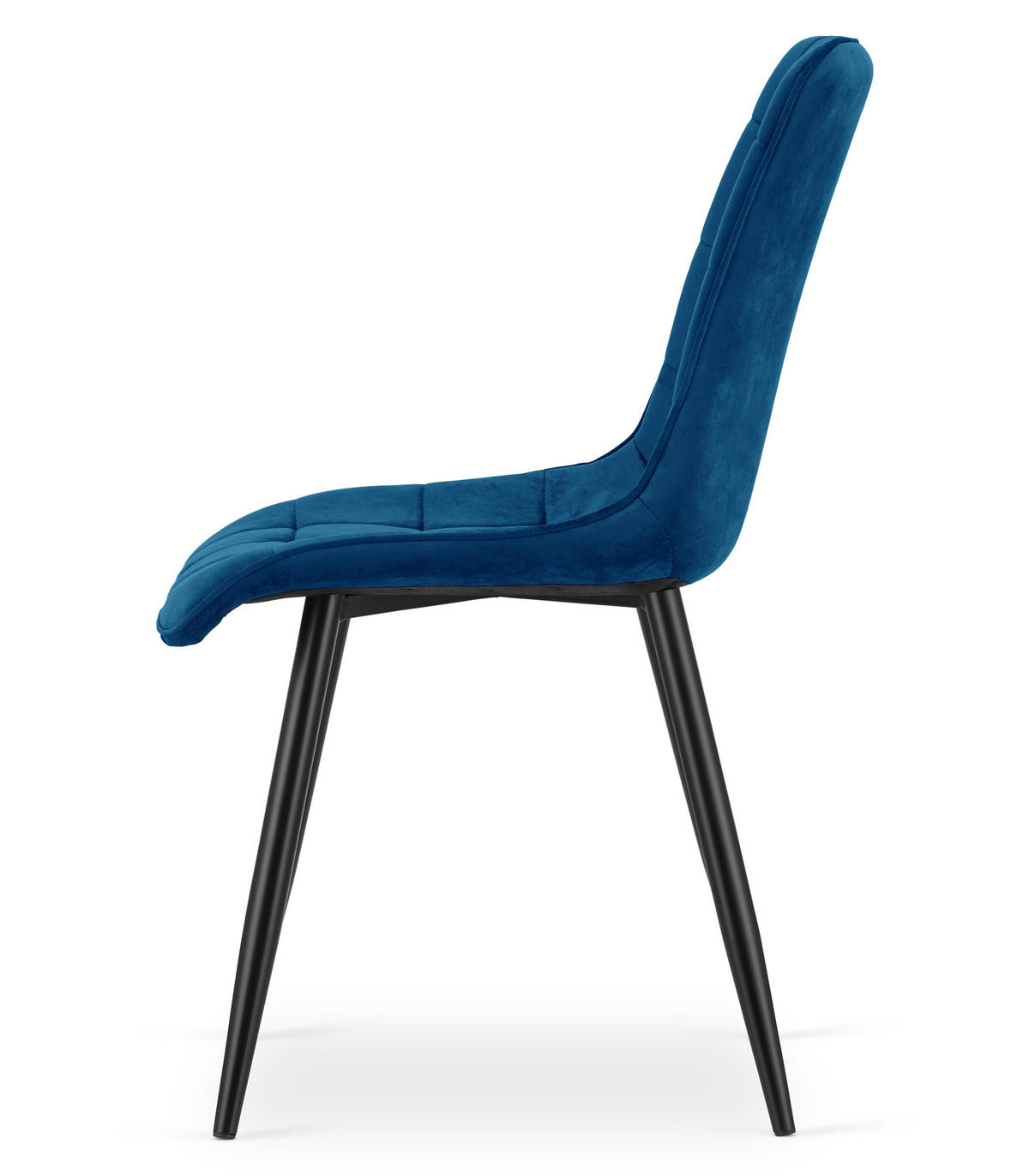 STUHL Samt Dunkelblau 49x60 cm SPLIT Ergonomisch 2 Stück - Schwarz, Metall (49/59/60cm)