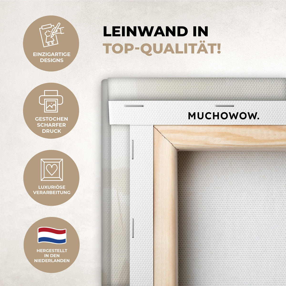 LEINWANDBILD Blume - Beige - Farbe - Schatten 40x30 cm - Creme, Textil (40/30cm) - MuchoWow