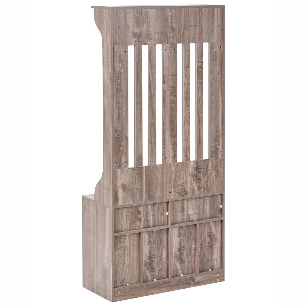 ORGANIZATOR ZA ČEVLJE s stojalom za oblačila temno rjava Deniliquim - rjava, leseni material (80/170/35cm) - Beliani