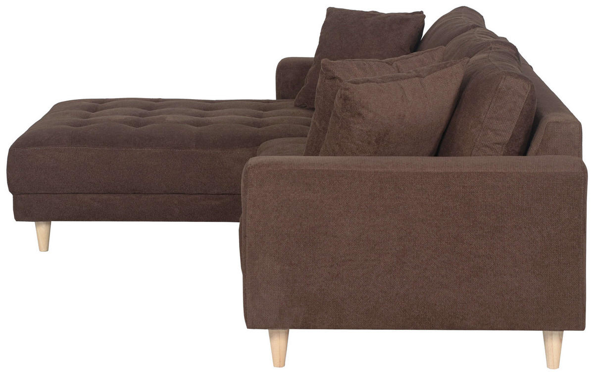 ECKSOFA Gorino - Hellbraun/Braun, Holz/Textil (283/176cm) - Mr. Deko