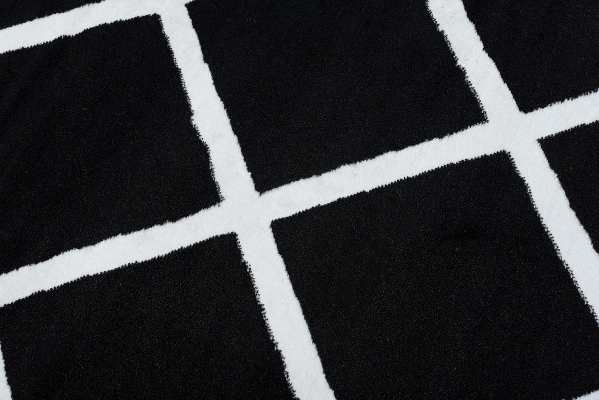 TEPPICH LUXURY Schwarz Marokkanisch Karo 250/300 cm - Schwarz, Textil (250/300cm) - Tapiso
