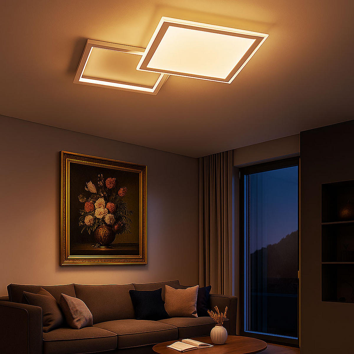 LED DECKENLEUCHTE Aluminium Silber - Silberfarben, Metall (51/51/4.5cm) - Wofi