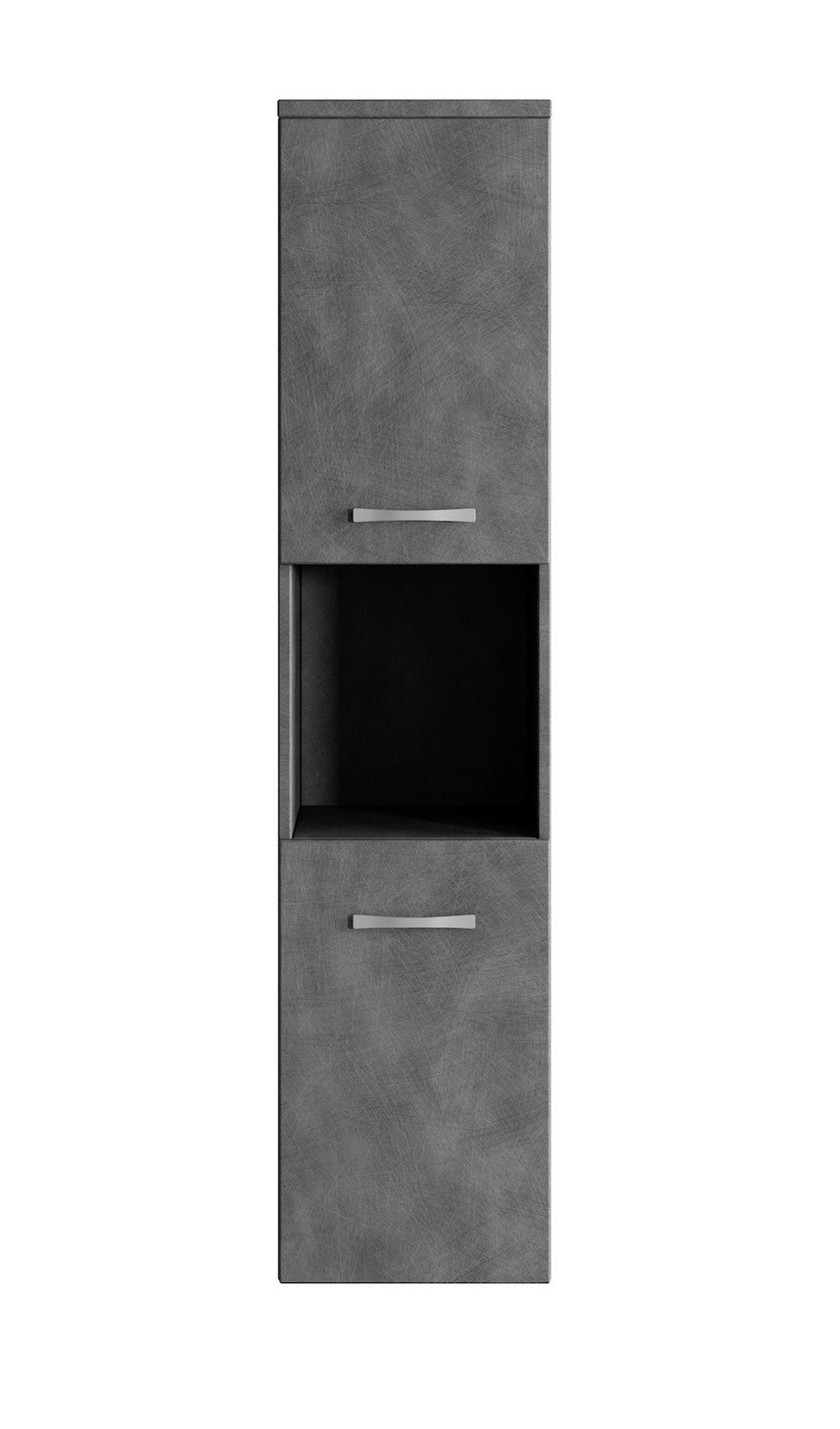 BADEZIMMERSCHRANK Montreal mit 2 Türen Dunkel Grau - 30 x 30 x 130 cm - Grau, Holz (30/131/30cm) - Badplaats