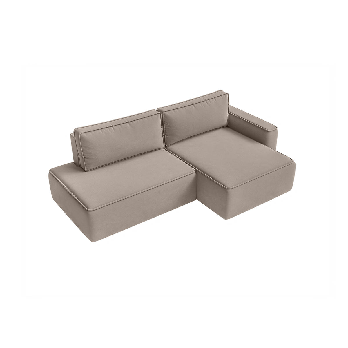 ECKSOFA Sarro mit Schlaffunktion, Taupe - Taupe, Textil (260/165cm) - Fedve