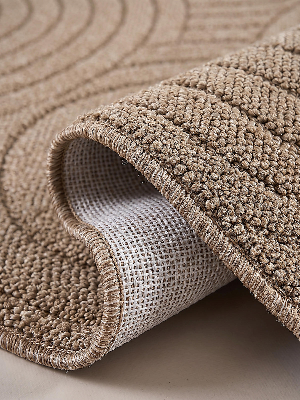 FLACHWEBTEPPICH Geometrisch TOCE Polypropylen Natur 240 x 340 cm - Beige, Textil (240/340cm) - KADIMA DESIGN