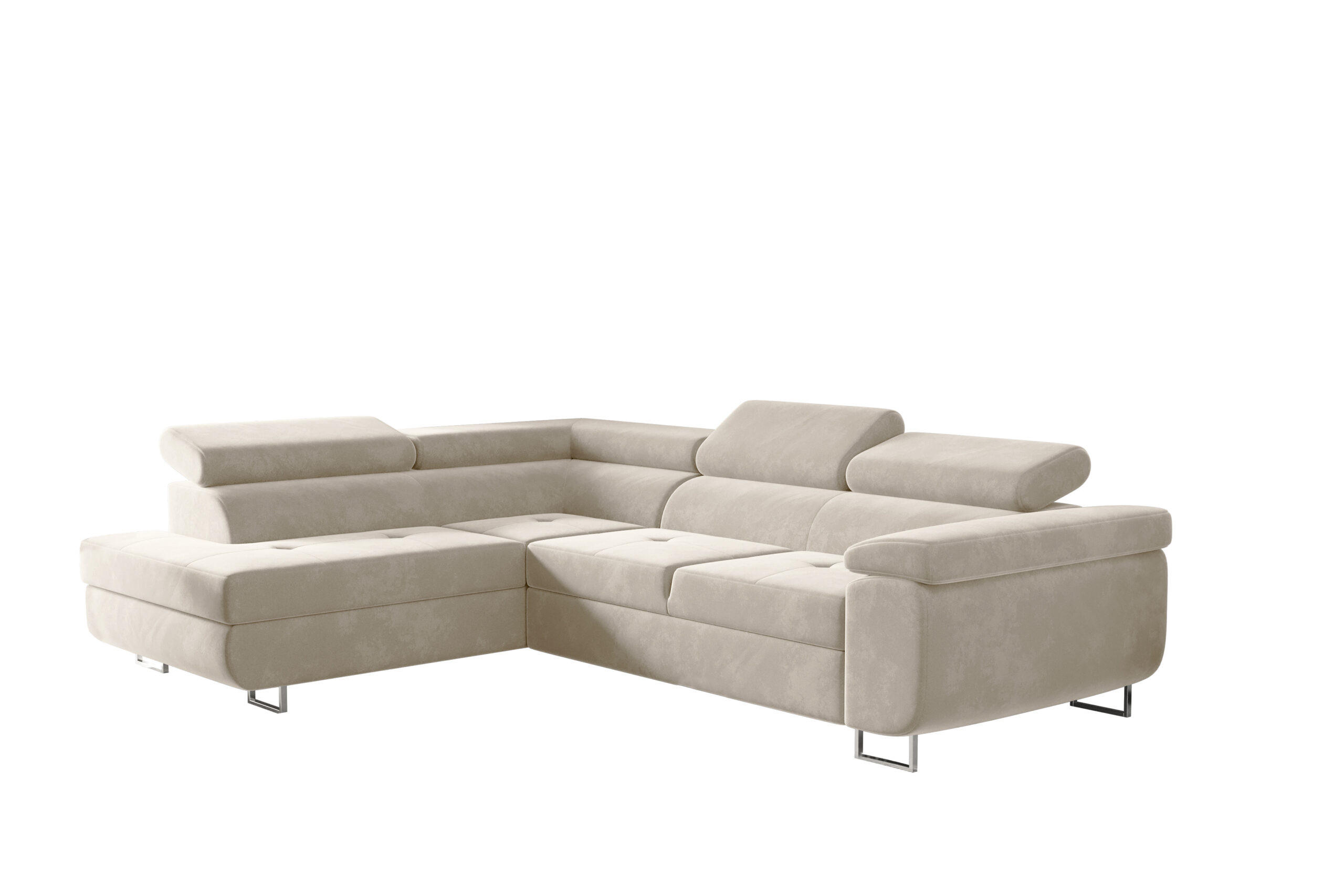 ECKSOFA mit Schlaffunktion und Bettkasten ATOM Ecru Links - Ecru, Holz/Textil (202/275cm) - Kaiser Möbel