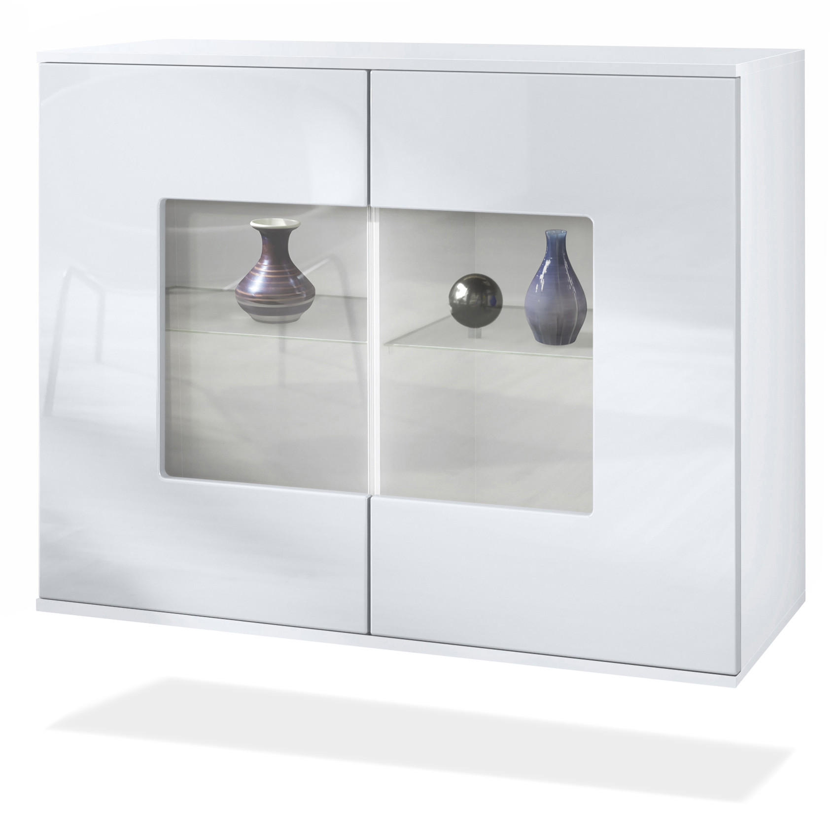 Vladon Kommode Weiß Hochglanz 92.5x73.5x35 cm