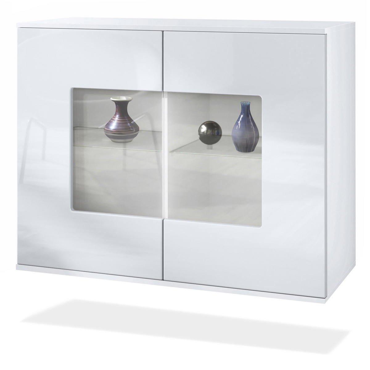 KOMMODE Grömitz Weiß Hochglanz - Weiß Hochglanz, Holzwerkstoff (92.5/73.5/35cm) - Vladon