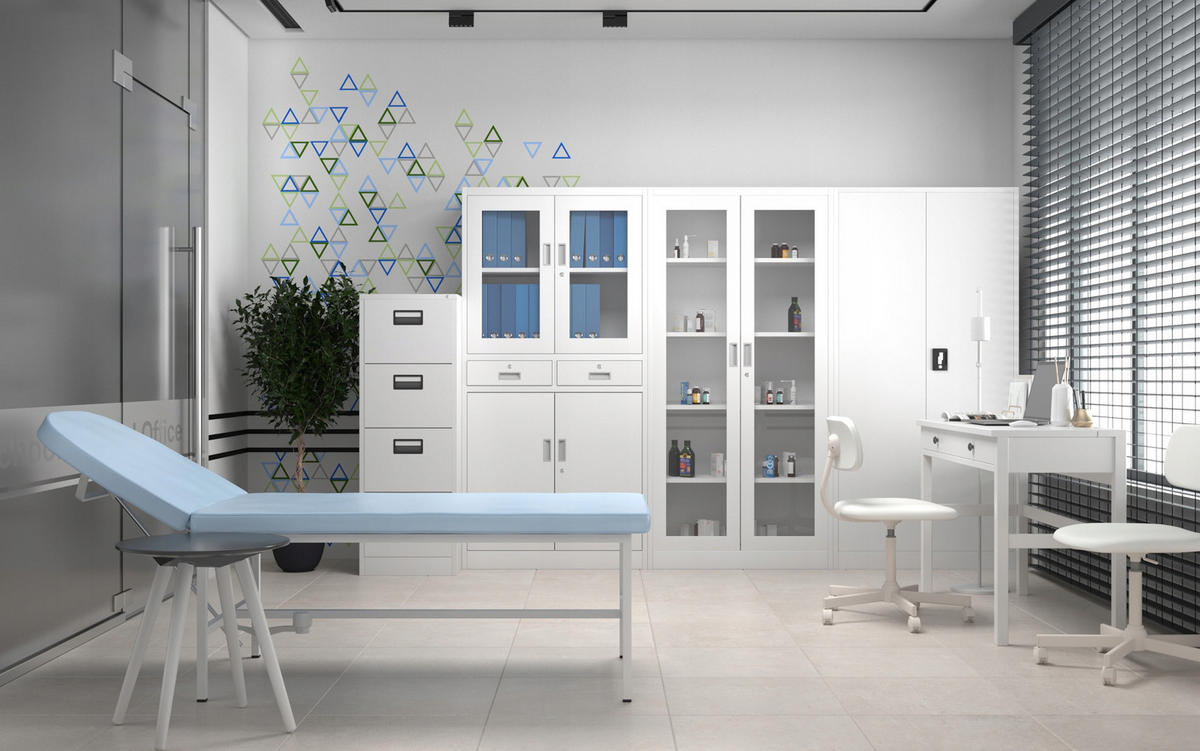 VITRINENSCHRANK Amelia - Grau, Metall (90/185/40cm) - Jan Nowak