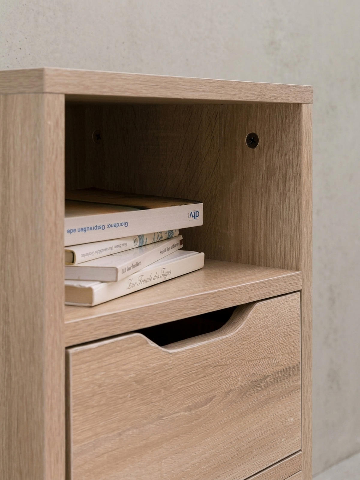 NACHTTISCH Modern Schublade Ablage Kratzfest ILM, Beige 31x31x43 cm - Beige, Holz (31/43/31cm) - KADIMA DESIGN