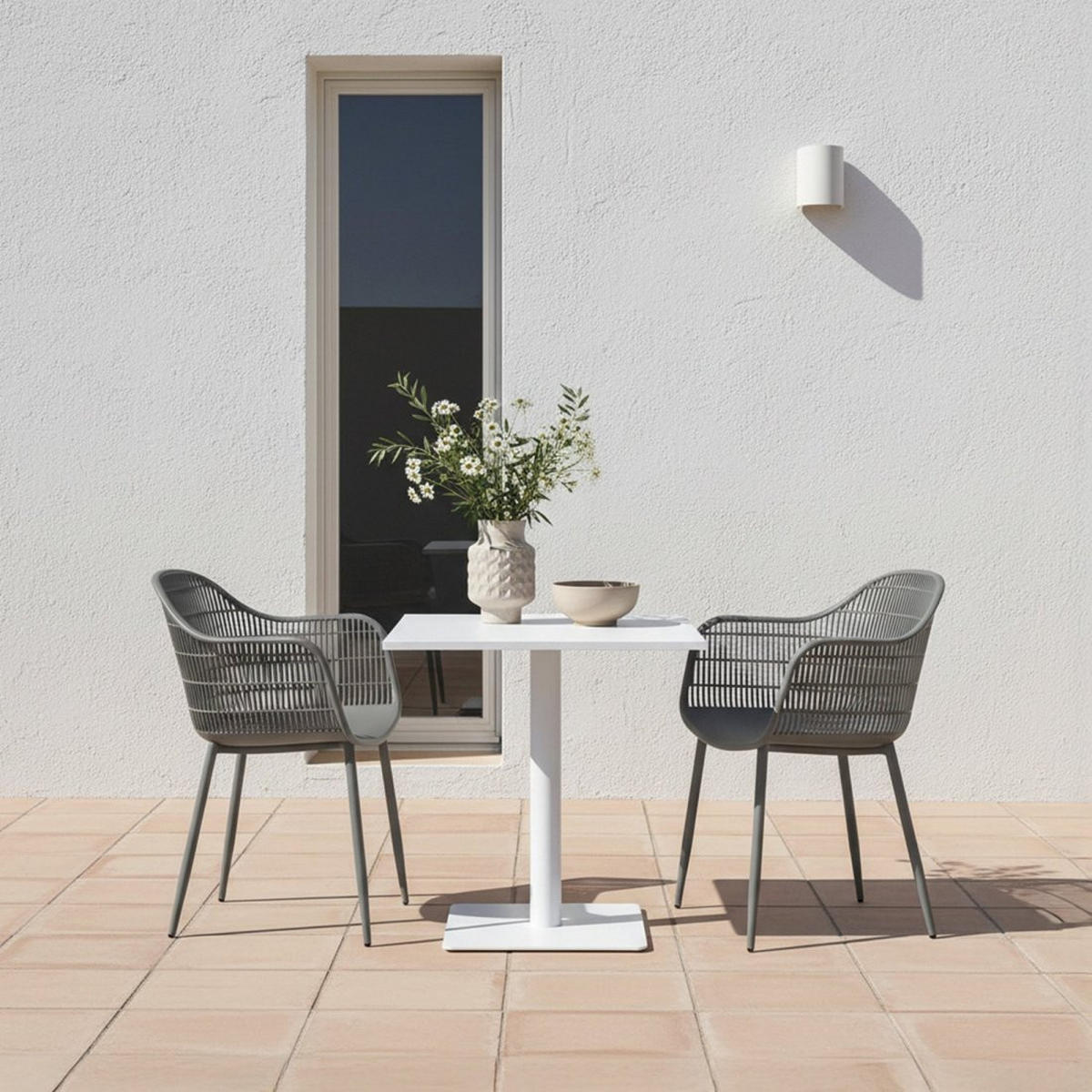 GARTENSTUHL Soren Grau 62 cm x 85 cm 4er-Set - Grau, Kunststoff (62/85/55cm) - Klast Home