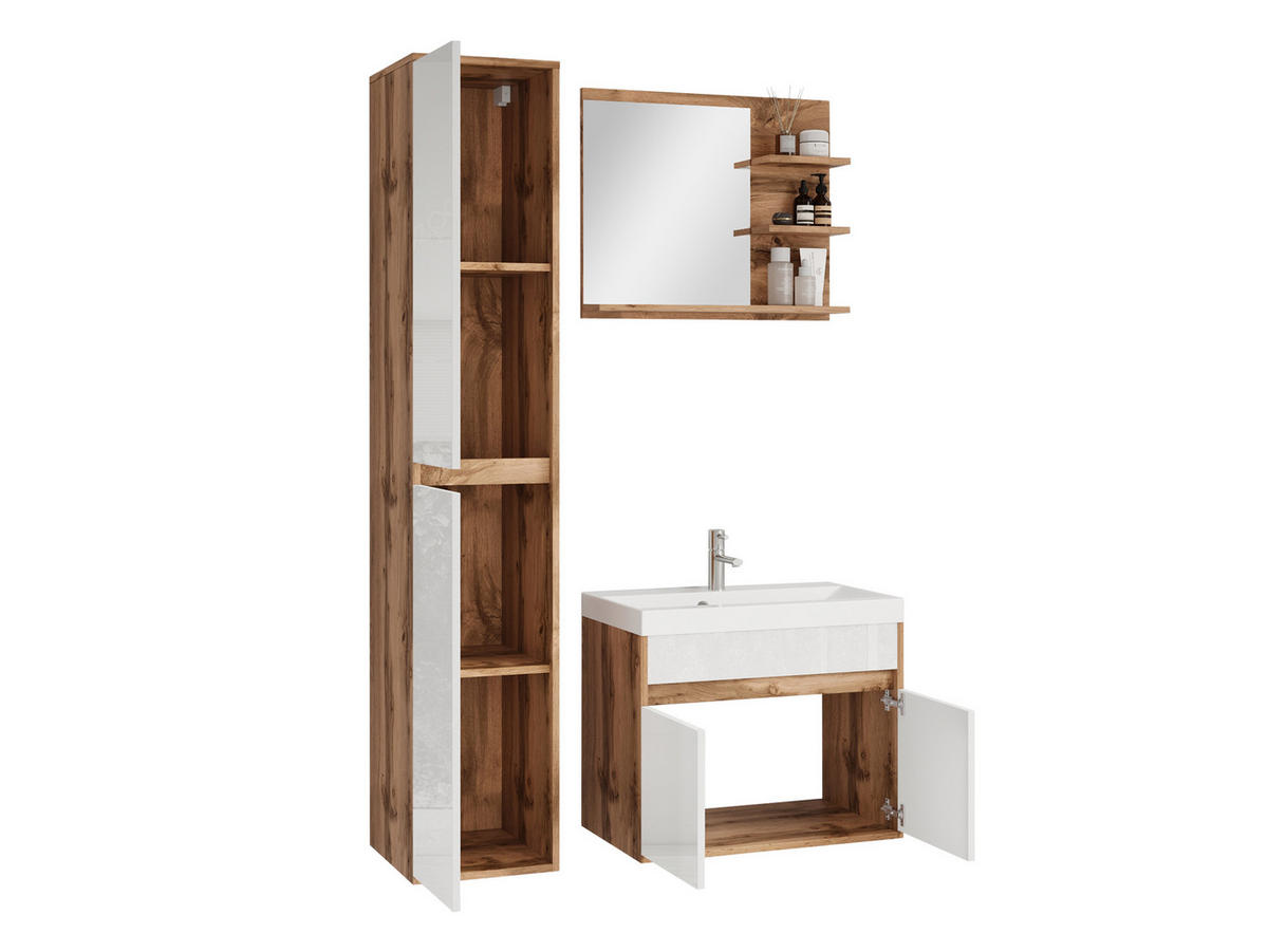 BADMÖBEL-SET Cyprus - Braun, Holzwerkstoff (31/160/31cm) - MIRJAN24