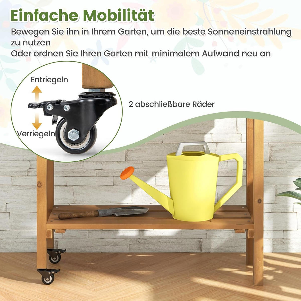 HOCHBEET Braun - Braun, Holz (29/19/90cm) - COSTWAY