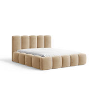 POLSTERBETT 18 - 140x200 cm – Riviera – Gepolstertes Bett mit Metall-Lattenrost - Beige, Holz (140/200cm) - ROYAL24_MARKT