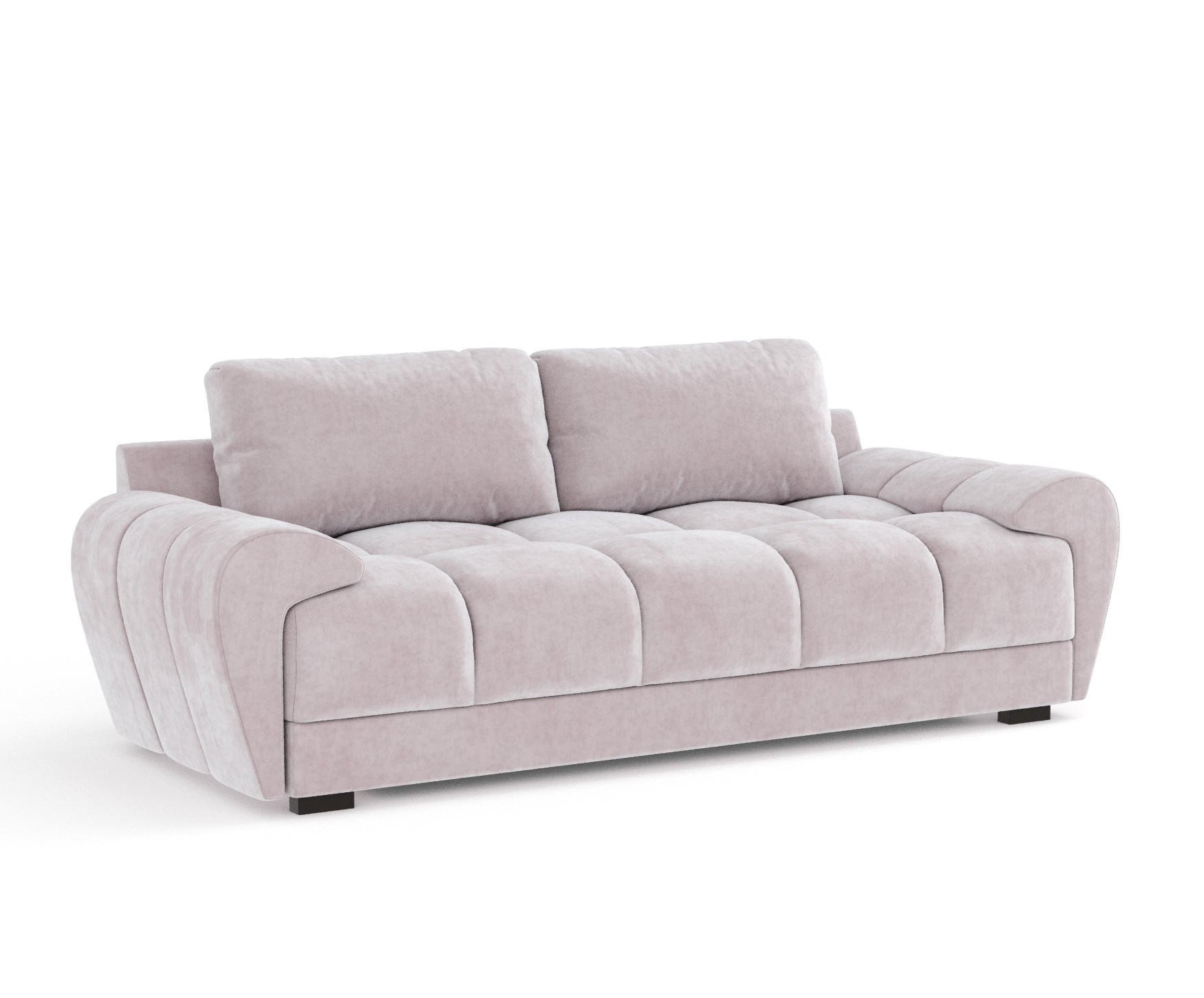 3-SITZER SOFA Peebles Lila Samtstoff - Flieder/Schwarz, Holz/Holzwerkstoff (244/90/101cm) - Maison de Reve