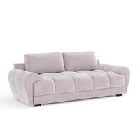 3-SITZER SOFA Peebles Lila Samtstoff - Flieder/Schwarz, Holz/Holzwerkstoff (244/90/101cm) - Maison de Reve