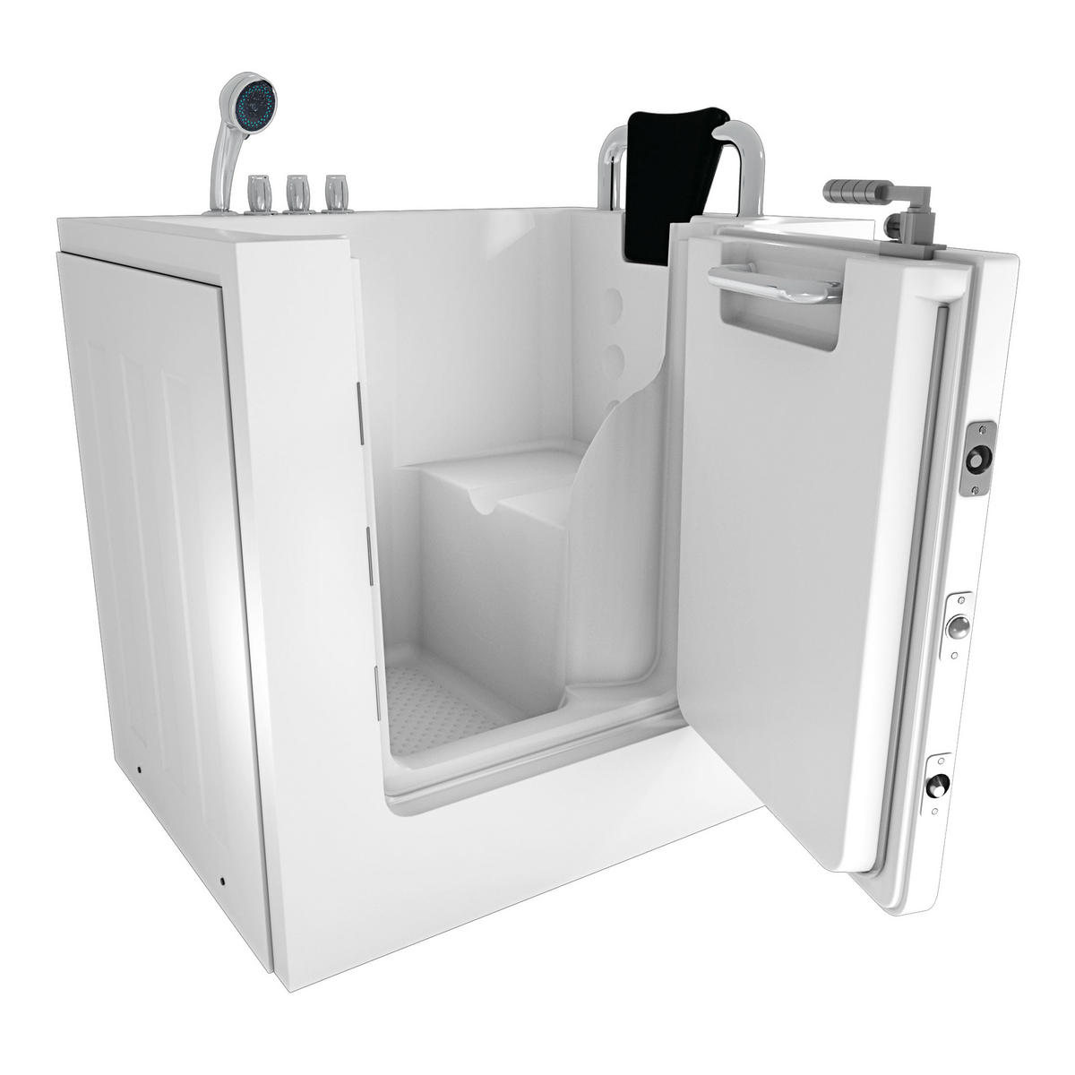 SENIORENWANNE S02-TH-C-R Weiß - Weiß, Glas/Kunststoff (78/113/100cm) - AcquaVapore by Sandra Jentho