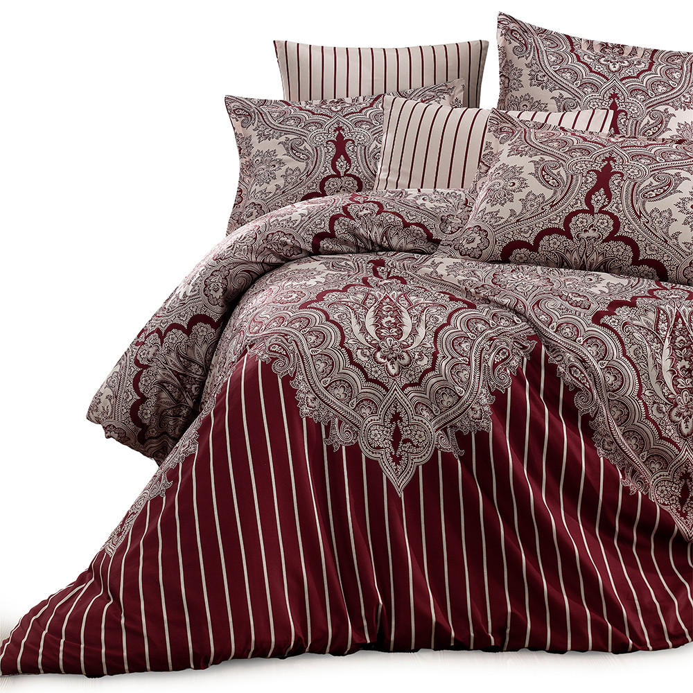 BETTWÄSCHE 6-teilig 220/240 cm LALE - Bordeaux, Textil (220/240cm) - ROLFNERS